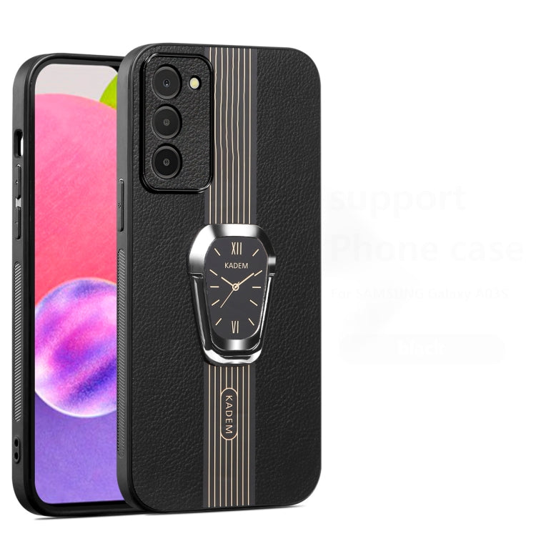 For Samsung Galaxy A03s Magnetic Litchi Leather Back Phone Case showcasing its stylish design and protective features.